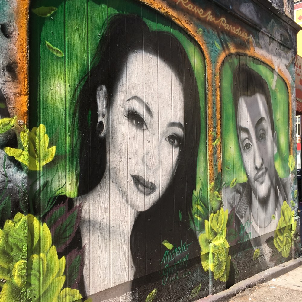 Street art portrait in San Francisco's Clarion Alley